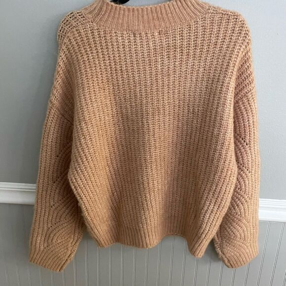 Mango Tan Chunky Knit Sweater Recycled Polyester Size Small - Picture 9 of 10